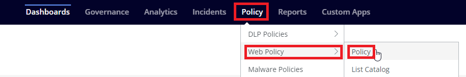Web Policy Navigation