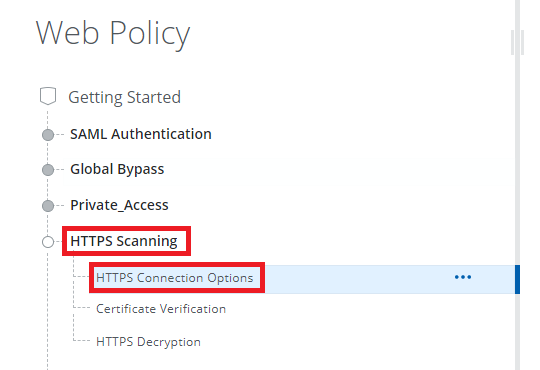 Navigate HTTPS connection options